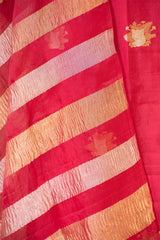 Dark Pink Dupion Silk Salwar Suit with Tiger Motifs and Organza Dupatta