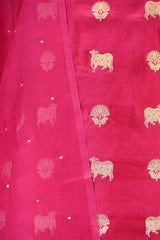 Fuschia Pink Salwar Suit with Pichwai Organza Dupatta