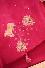 Fuschia Pink Salwar Suit with Pichwai Organza Dupatta