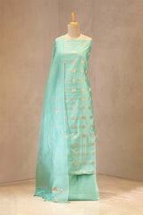 Aqua Blue Salwar Suit with Pichwai Organza Dupatta