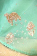 Aqua Blue Salwar Suit with Pichwai Organza Dupatta