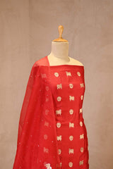 Red Salwar Suit with Pichwai Organza Dupatta
