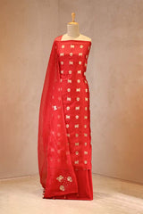 Red Salwar Suit with Pichwai Organza Dupatta