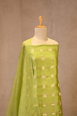 Pistachio Green Salwar Suit with Pichwai Organza Dupatta