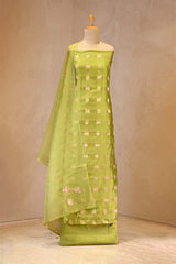 Pistachio Green Salwar Suit with Pichwai Organza Dupatta
