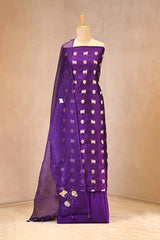 Deep Purple Salwar Suit with Pichwai Organza Dupatta