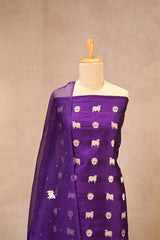 Deep Purple Salwar Suit with Pichwai Organza Dupatta