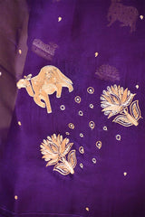 Deep Purple Salwar Suit with Pichwai Organza Dupatta