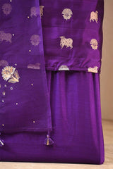 Deep Purple Salwar Suit with Pichwai Organza Dupatta
