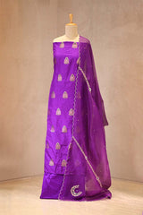 Magenta Purple  Banarasi Salwar Suit with Meenakari Motifs