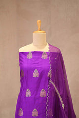 Magenta Purple  Banarasi Salwar Suit with Meenakari Motifs