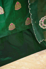 Green Banarasi Salwar Suit with Meenakari Motifs