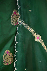 Green Banarasi Salwar Suit with Meenakari Motifs