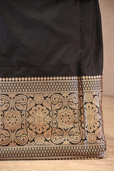 Black Katan Silk Two Piece Salwar Suit Set