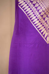 Purple Katan Silk Two Piece Salwar Suit Set With Diagonal Motif