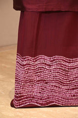 Maroon Chiniya Silk Unstitched Suit with Marine Motif Embroidery