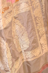 Light Mauve Katan Silk Unstitched Suit with Rangkat Banarasi Dupatta