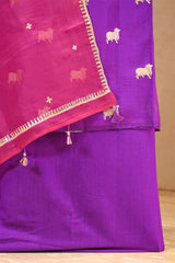 Purple Chiniya Silk Salwar Suit with Pichwai Motifs