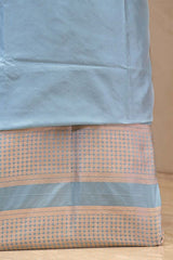 Light Blue Katan Silk Two Piece Salwar Suit Set With Diagonal Motif