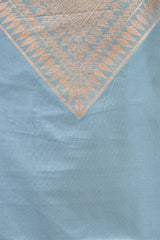 Light Blue Katan Silk Two Piece Salwar Suit Set With Diagonal Motif
