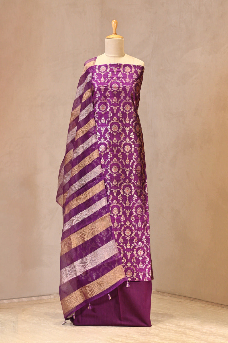 banarasi dress neck designs Banarasi Silk Salwar Kameez