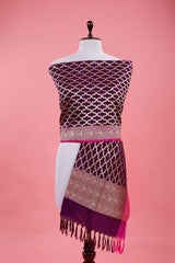 Deep Purple Geometrical Woven Banarasi Silk Dupatta