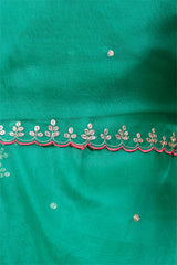 Green Embelished Organza Silk Dupatta