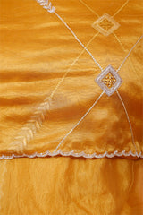 Mustard Zardozi Embellished Organza Silk Dupatta