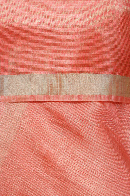 Peach Woven Kota Silk Dupatta