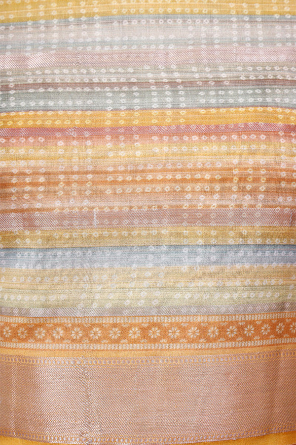 Yellow Striped Chanderi Silk Dupatta