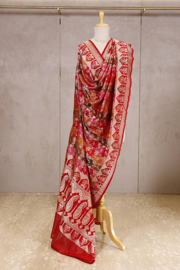 red dupatta, dupatta, banarasi dupatta, silk dupatta, wedding dupatta, indian dupatta, handloom dupatta, bridal duaptta