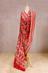 red dupatta, dupatta, banarasi dupatta, silk dupatta, wedding dupatta, indian dupatta, handloom dupatta, bridal duaptta