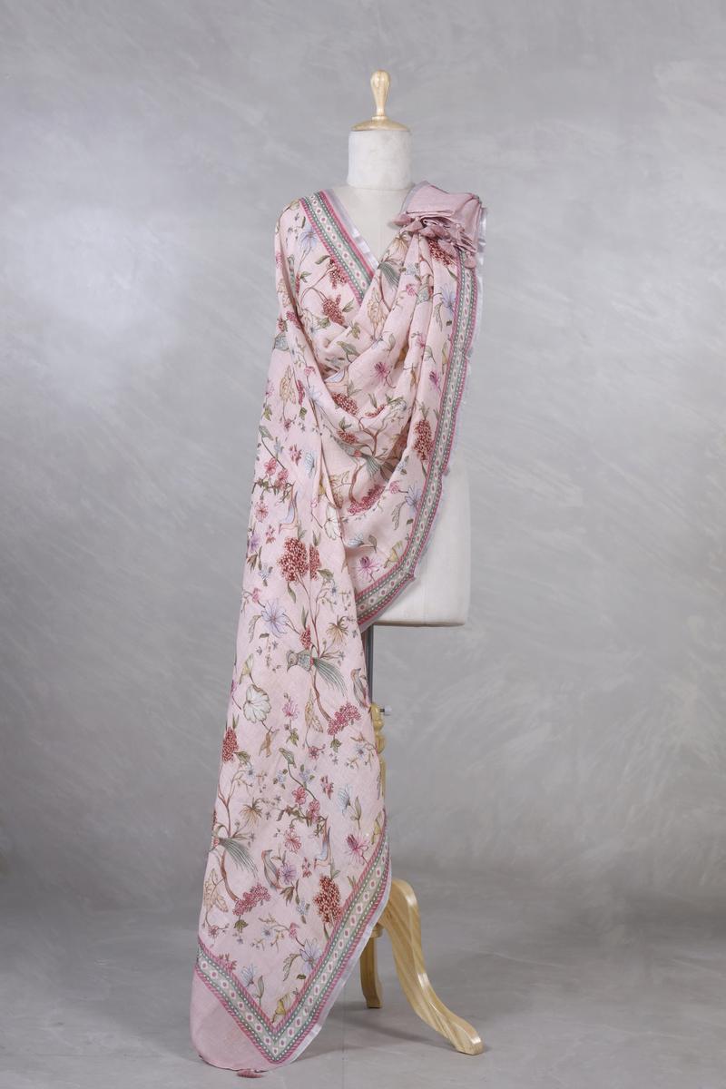 Linen Dupatta, Red dupatta, Orange dupatta, pure linen dupatta, linen printed dupatta