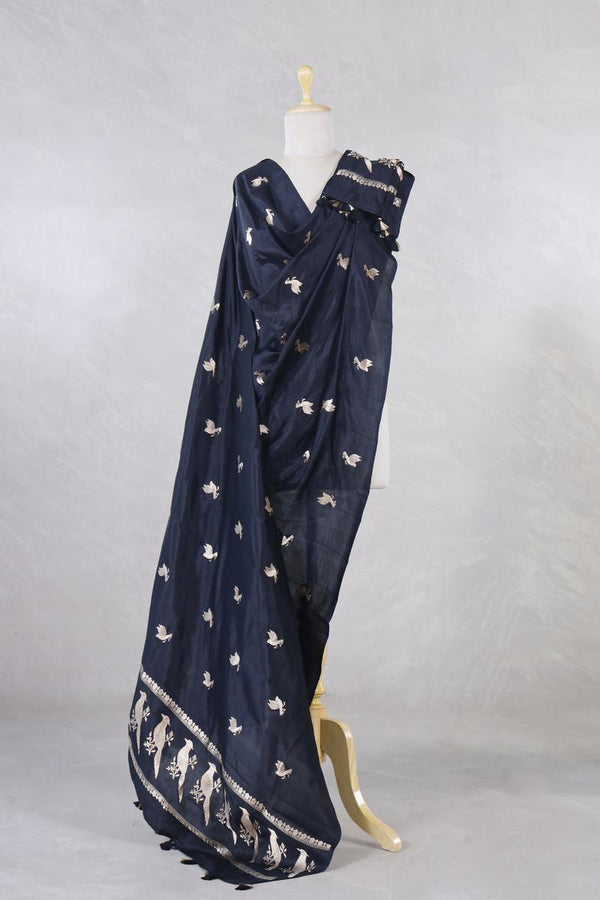 black dupatta, bird motif dupatta, banarasi dupatta, silk dupatta, wedding dupatta, indian dupatta, handloom dupatta, bridal duaptta