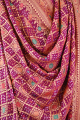 Magenta Pink Georgette Bandhani Dupatta