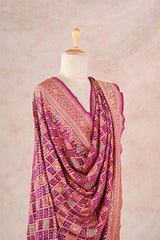 Magenta Pink Georgette Bandhani Dupatta