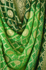 Green Georgette Bandhani Gharchola Dupatta