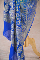 Shaded Blue Georgette Bandhani Dupatta
