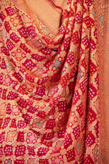Red Georgette Bandhani Dupatta