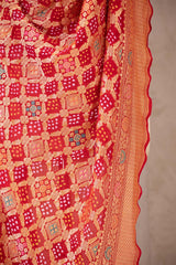 Red Georgette Bandhani Dupatta