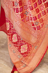Red Georgette Bandhani Dupatta