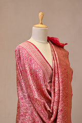 Pink Banarasi Katan Silk Dupatta with Pakshi Jaal