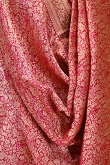 Pink Banarasi Katan Silk Dupatta with Pakshi Jaal