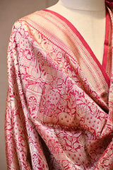 Maroon Katan Silk Dupatta with Pichwai Jaal