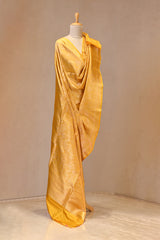 Yellow Katan Silk Dupatta with Pichwai Jaal