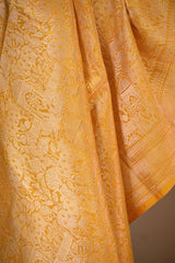 Yellow Katan Silk Dupatta with Pichwai Jaal