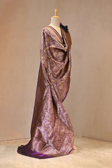 Wine Banarasi Katan Silk Dupatta with Pichwai Brocade Jaal