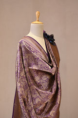 Wine Banarasi Katan Silk Dupatta with Pichwai Brocade Jaal