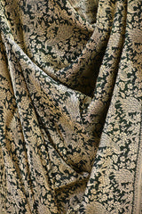 Green Banarasi Katan Silk Dupatta with Mayur & Floral Brocade