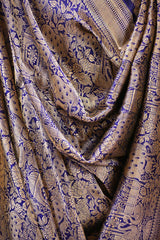 Royal Blue Katan Silk Dupatta with Pichwai Jaal